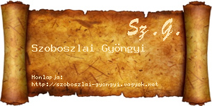Szoboszlai Gyöngyi névjegykártya