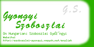 gyongyi szoboszlai business card